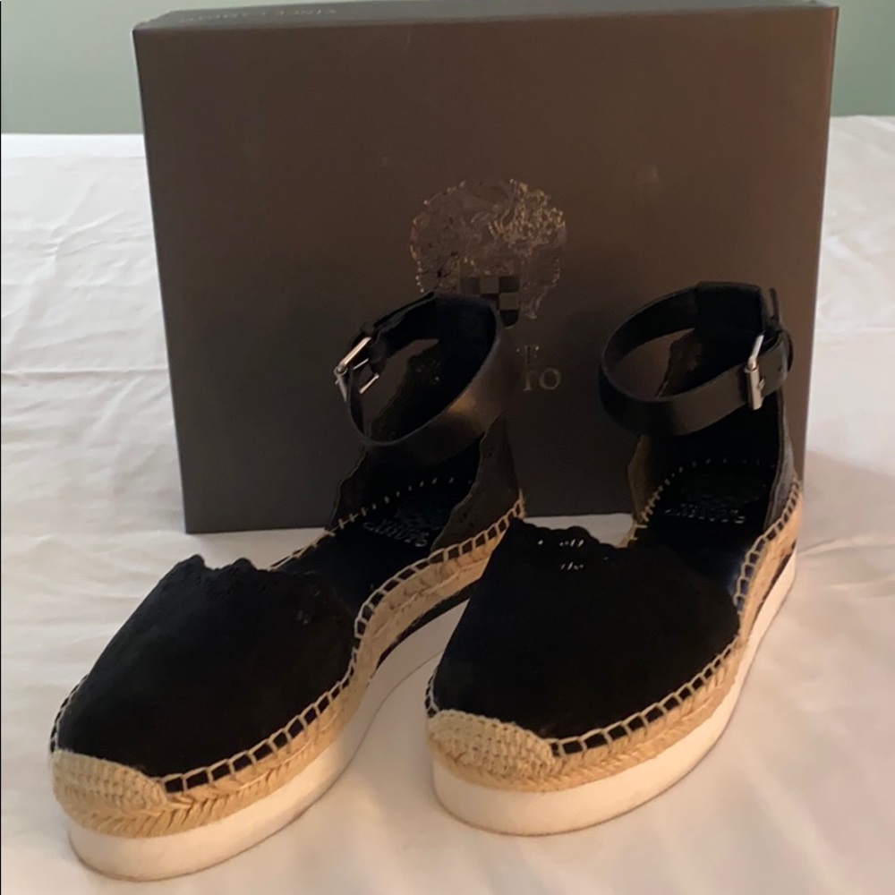Black Suede w/white bottom Vince Camuto sandal